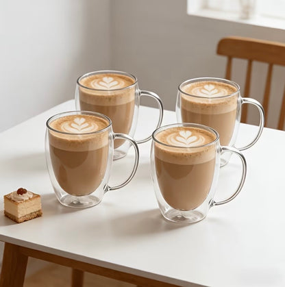 Double-Walled Egg-Shaped Glass Cup Set